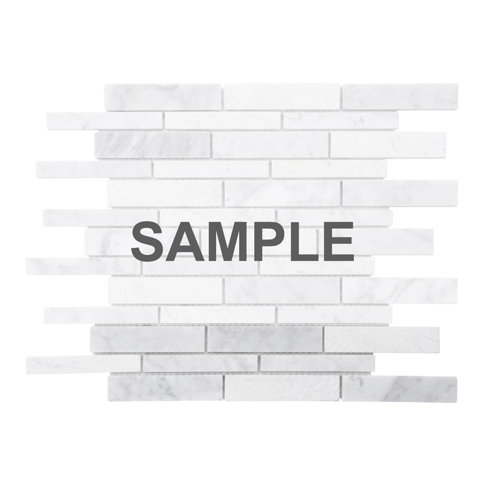 Sample - TDH476NS Natural Stone Carrara Marble White Mosaic Tile