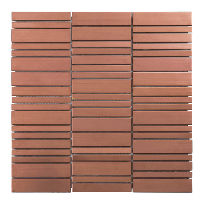 TDH510RG Stainless Steel Rose Gold Copper Metallic Metal Mosaic Tile