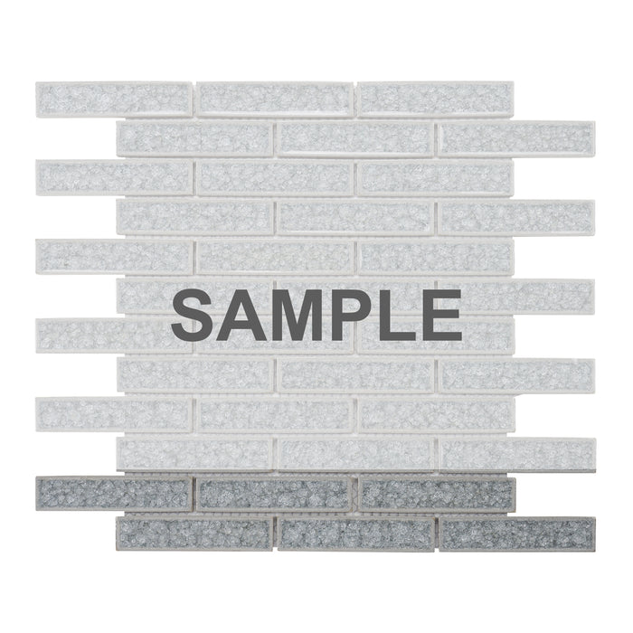 Sample - TDH243CG Crackle Glass Gray Mosaic Tile