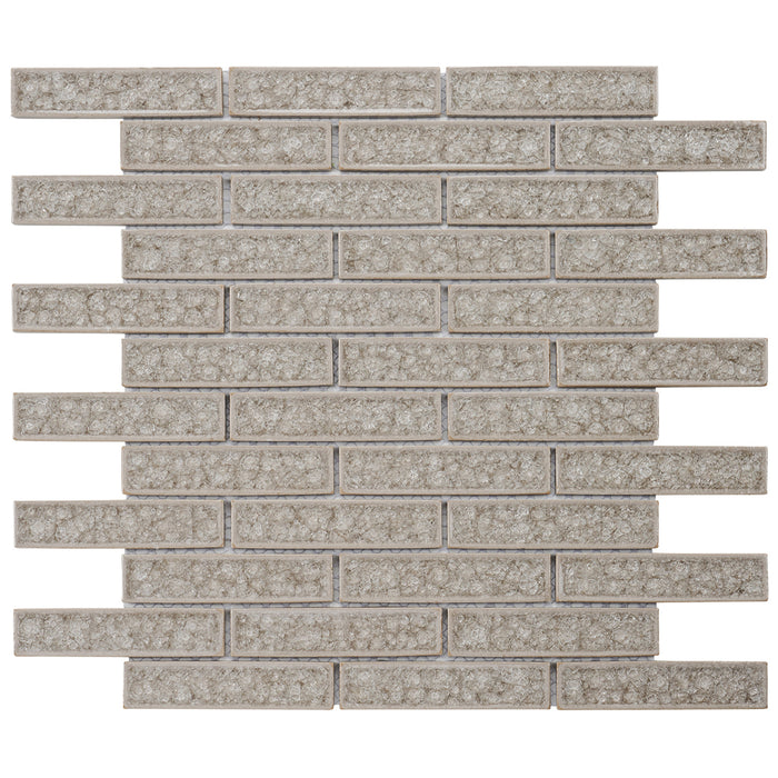 TDH249CG Crackle Glass Cream Beige Mosaic Tile