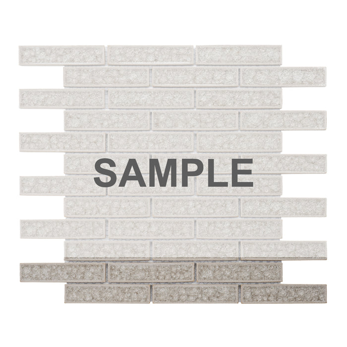 Sample - TDH249CG Crackle Glass Cream Beige Mosaic Tile
