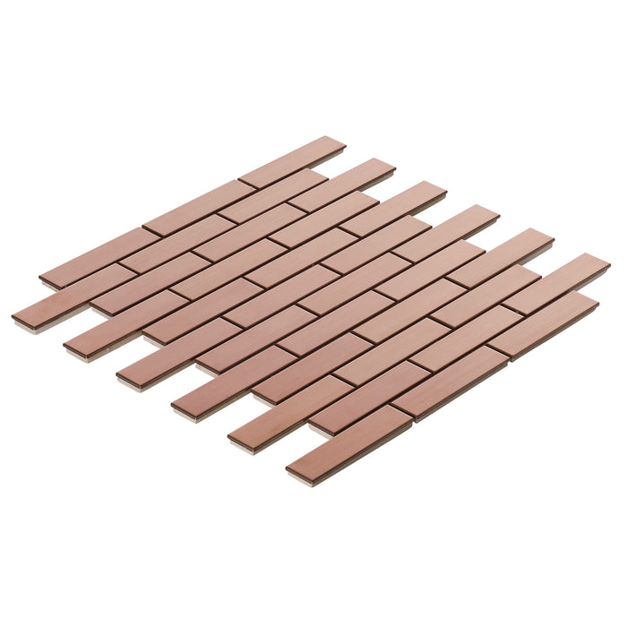 Sample - TDH250RG Stainless Steel Rose Gold Copper Metallic Metal Mosaic Tile