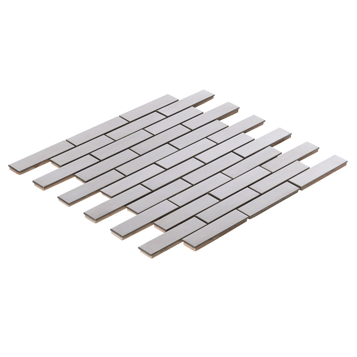 TDH251SS Stainless Steel Brushed Nickel Gray Metallic Metal Mosaic Tile