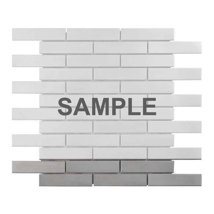 Sample - TDH251SS Stainless Steel Brushed Nickel Gray Metallic Metal Mosaic Tile
