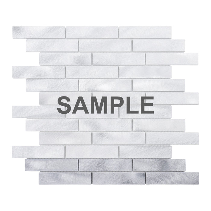 Sample - TDH255AL Aluminum Metal Silver Metallic Mosaic Tile