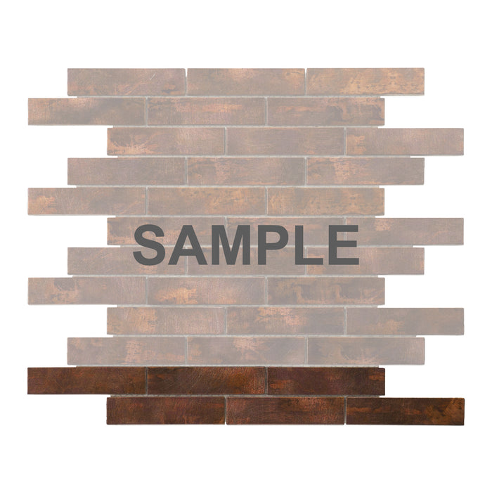 Sample - TDH256AC Antique Copper Brown Metallic Metal Mosaic Tile