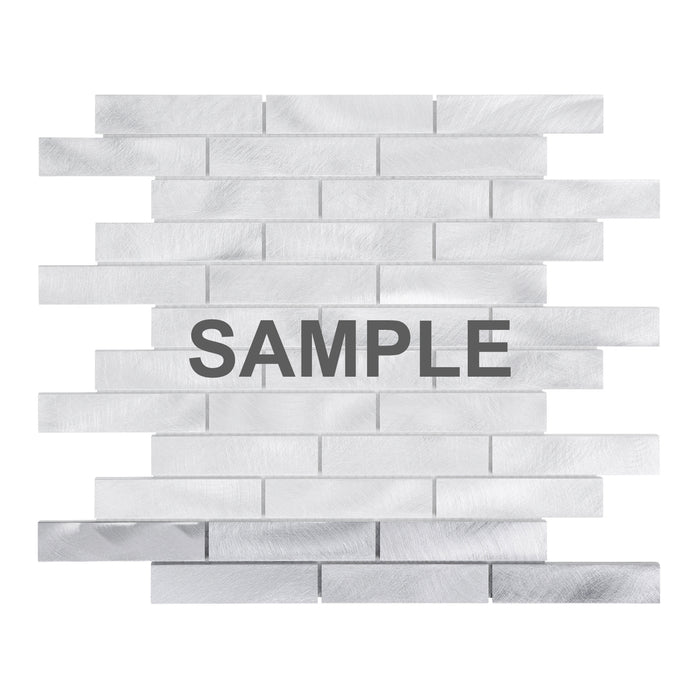 Sample - TDH260AL Aluminum Metal Silver Metallic Mosaic Tile