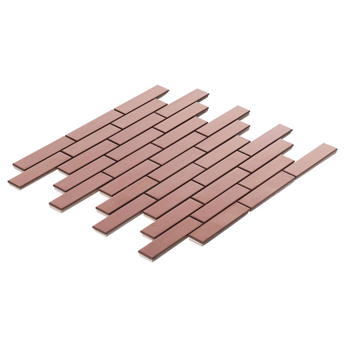 Sample - TDH259RG Stainless Steel Rose Gold Metallic Metal Mosaic Tile