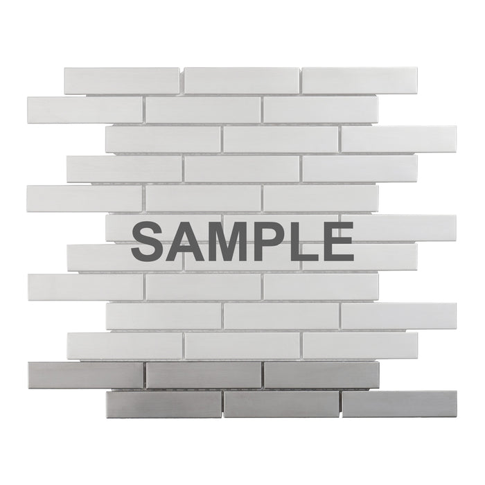 Sample - TDH262SS Stainless Steel Brushed Nickel Gray Metallic Metal Mosaic Tile