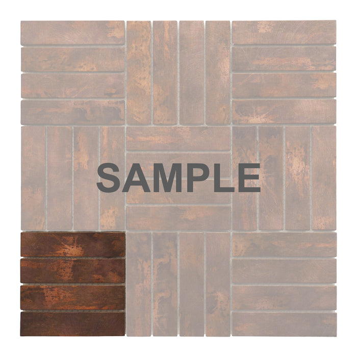 Sample - TDH274AC Antique Copper Brown Metallic Metal Mosaic Tile