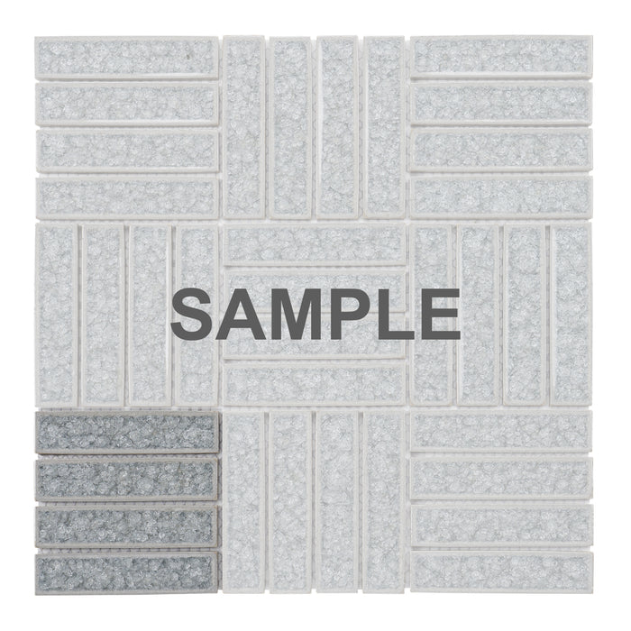 Sample - TDH263CG Crackle Glass Gray Mosaic Tile