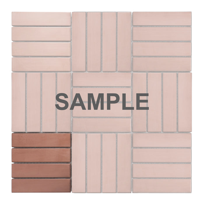 Sample - TDH270RG Stainless Steel Rose Gold Copper Metallic Metal Mosaic Tile