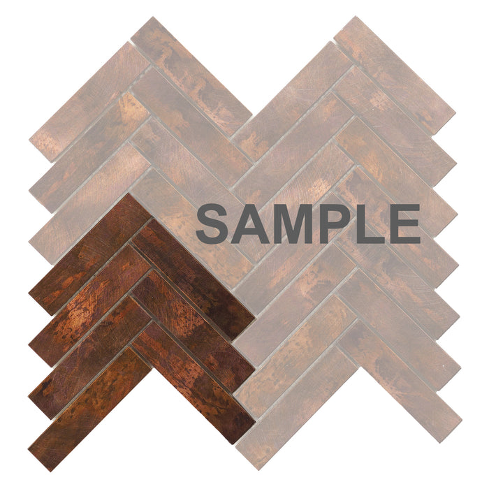 Sample - TDH278AC Antique Copper Brown Metallic Metal Mosaic Tile