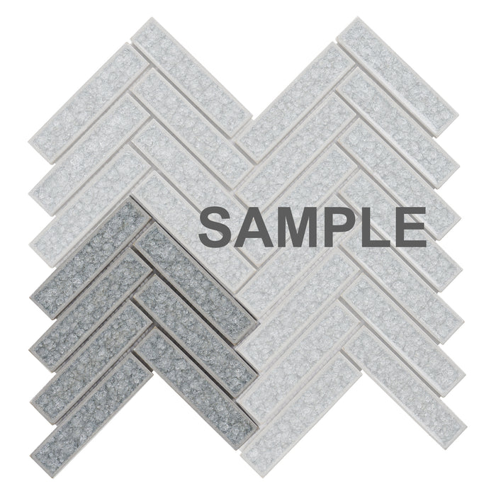 Sample - TDH279CG Crackle Glass Gray Mosaic Tile