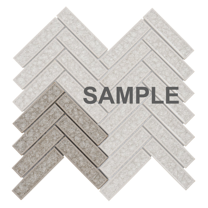 Sample - TDH280CG Crackle Glass Beige Cream Mosaic Tile