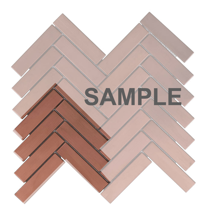 Sample - TDH281RG Stainless Steel Rose Gold Copper Metallic Metal Mosaic Tile