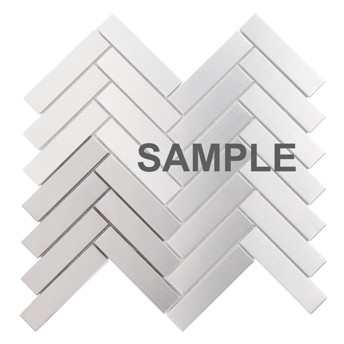 Sample - TDH277SS Stainless Steel Brushed Nickel Gray Metallic Metal Mosaic Tile