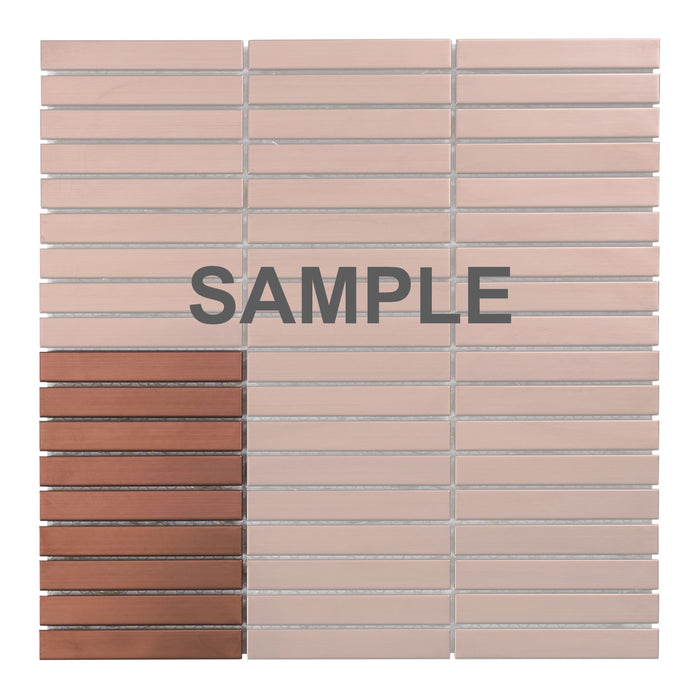 Sample - TDH294RG Stainless Steel Rose Gold Copper Metallic Metal Mosaic Tile