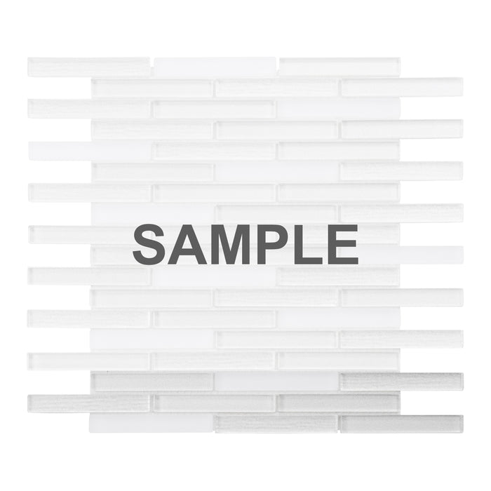 Sample - TDH313MG Metallic Glass Super White Mosaic Tile
