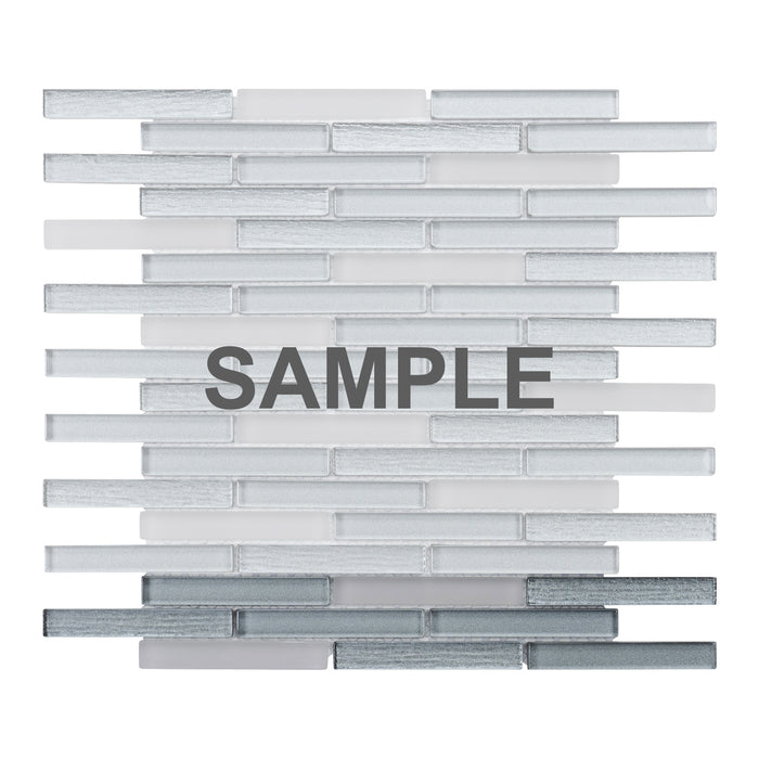 Sample - TDH315MG Metallic Glass Gray Mosaic Tile
