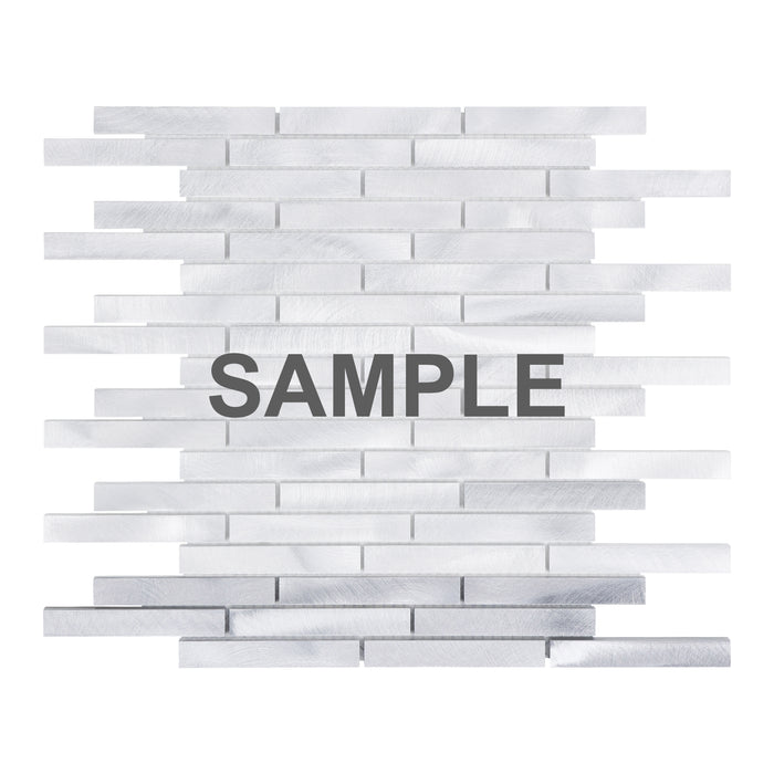 Sample - TDH330AL Aluminum Metal Silver Metallic Mosaic Tile