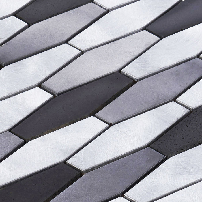 Sample - TDH37MDR Aluminum Hexagon Metallic Dark Brown Mosaic Tile
