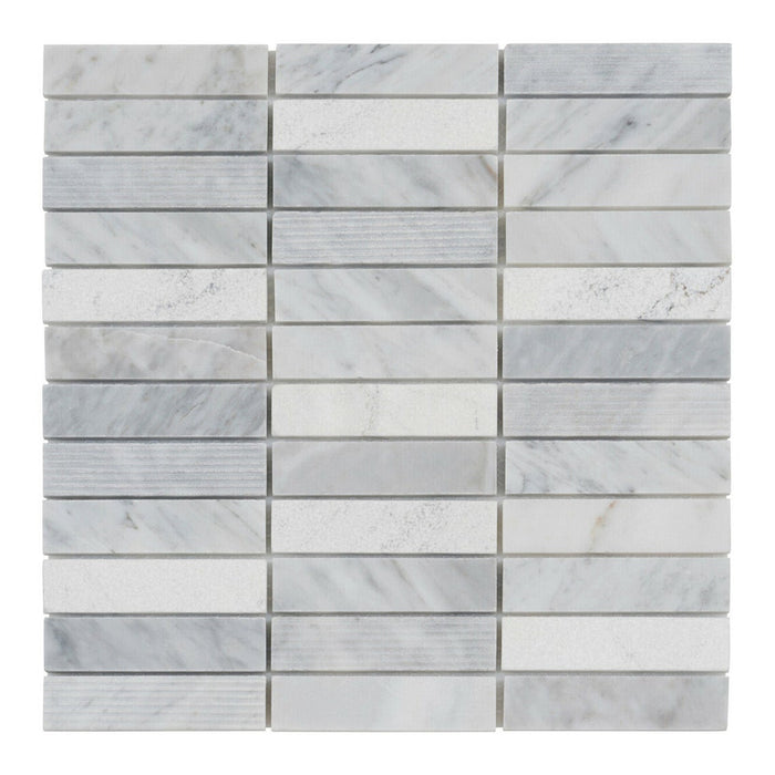 Sample - TDH54MO Natural Stone Carrara White Marble Mosaic Tile