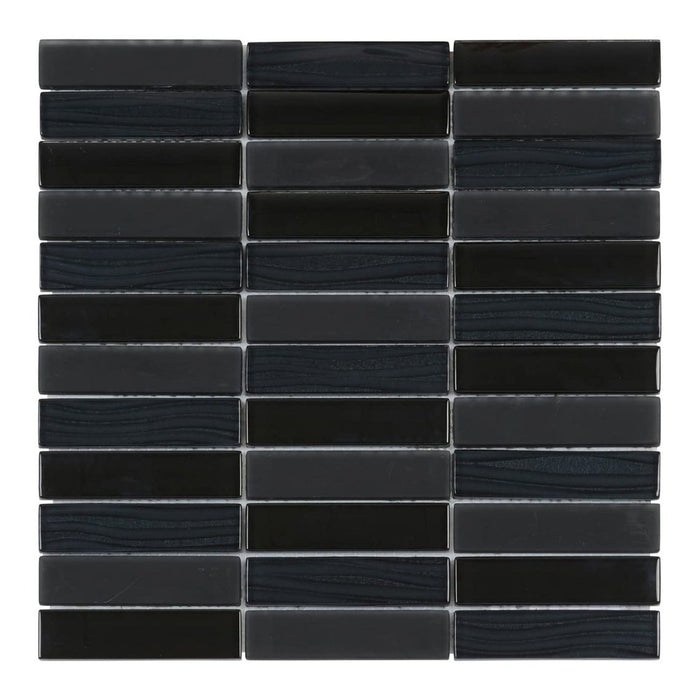 TDH64MO Crystal Glass Black Mosaic Tile