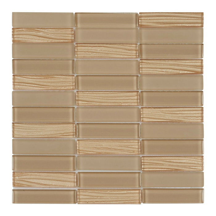 Sample - TDH65MO Crystal Glass Beige Mosaic Tile