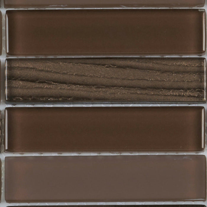 Sample - TDH66MO Crystal Glass Brown Mosaic Tile