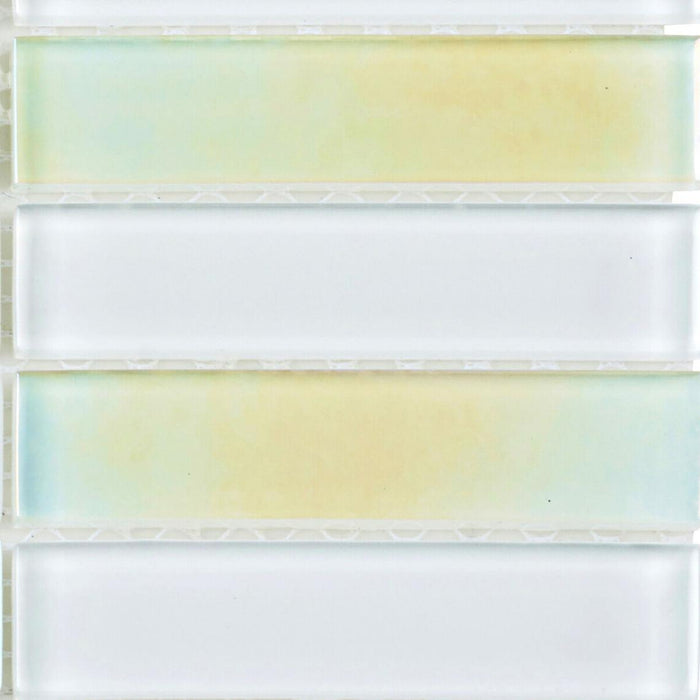 TDH111MO Crystal Glass White Iridescent Mosaic Tile