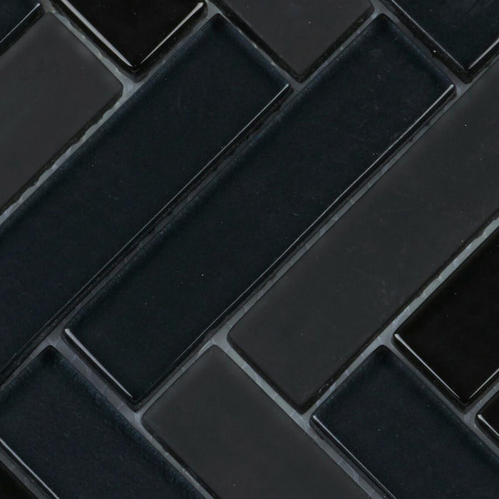 TDH70MO Crystal Glass Black Mosaic Tile