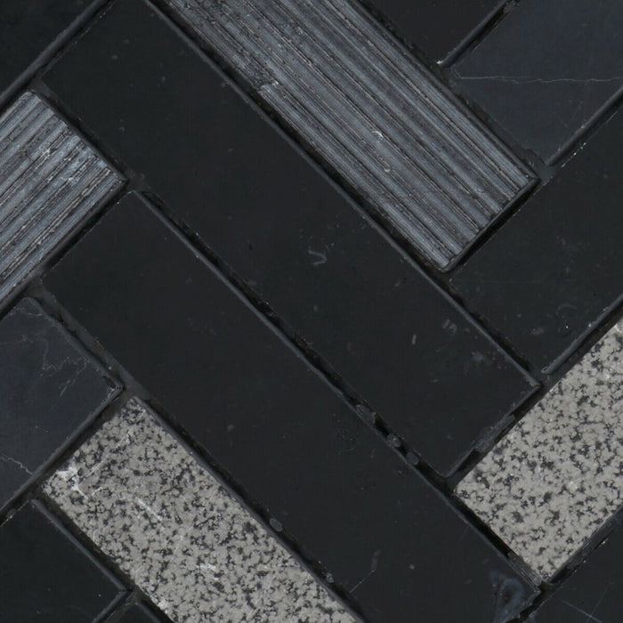 TDH94MO Natural Stone Black Gray Mosaic Tile