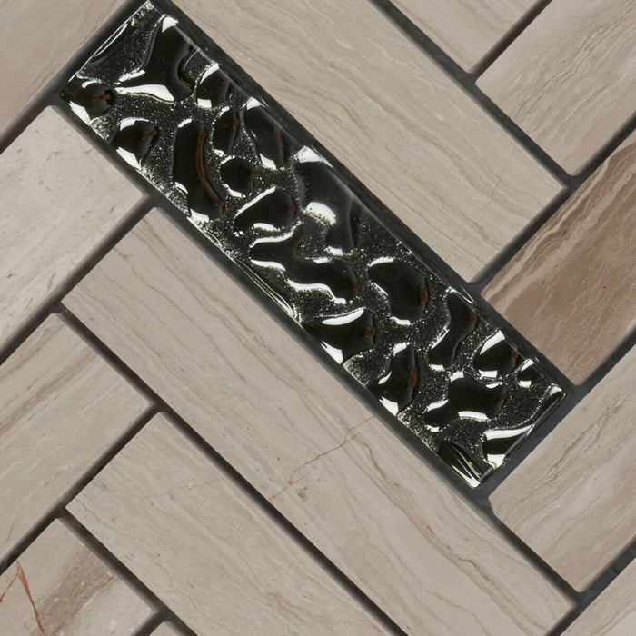 Sample - TDH147MO Natural Stone Glass Beige Mosaic Tile