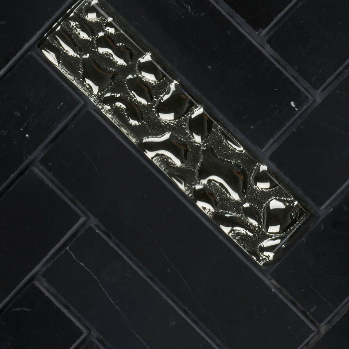 TDH156MO Natural Stone Glass Black Mosaic Tile