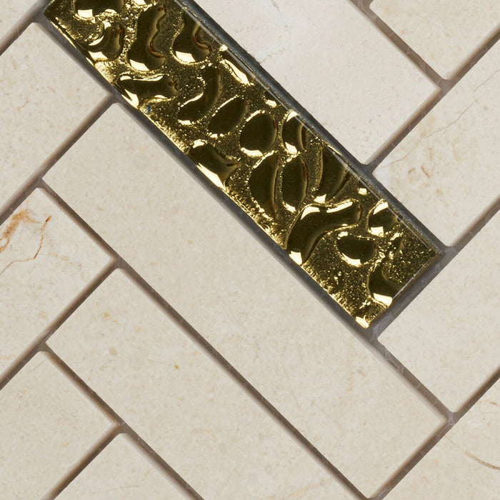 TDH158MO Natural Stone Glass Beige Mosaic Tile