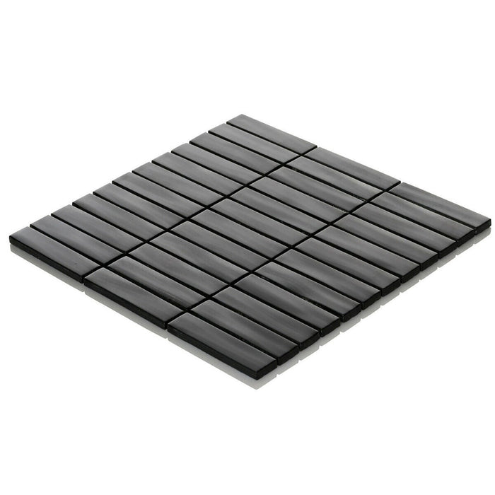 TDH39MO Metallic Glass Black Mosaic Tile