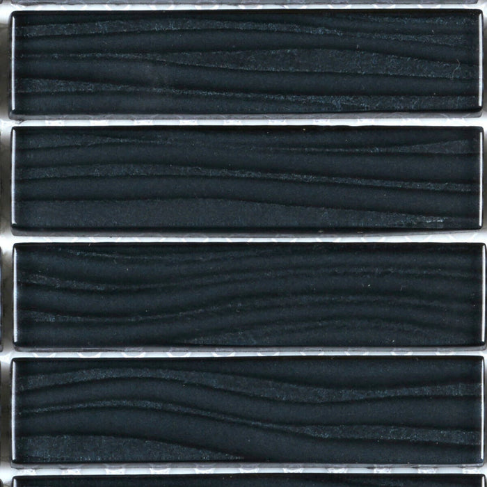 Sample - TDH39MO Metallic Glass Black Mosaic Tile