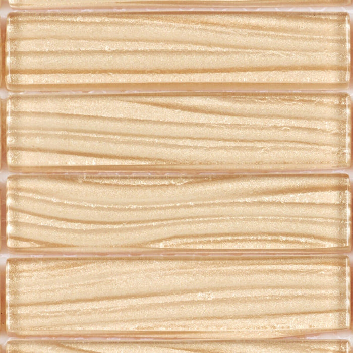 Sample - TDH40MO Metallic Glass Beige Mosaic Tile