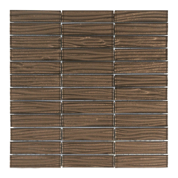 Sample - TDH41MO Metallic Glass Brown Mosaic Tile