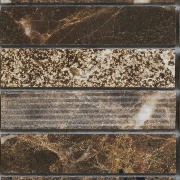 Sample - TDH57MO Natural Stone Emperador Brown Mosaic Tile