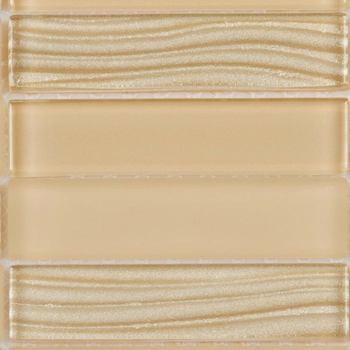 Sample - TDH67MO Crystal Glass Beige Mosaic Tile