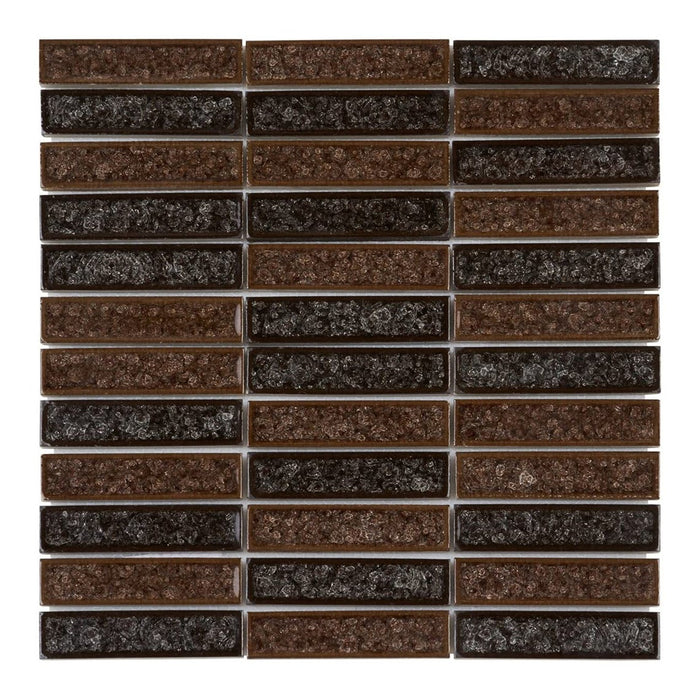 Sample - TDH171MO Crackle Glass Brown Mosaic Tile