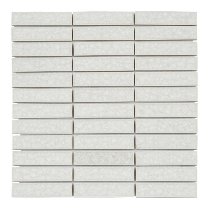 Sample - TDH181MO Crackle Glass White Mosaic Tile