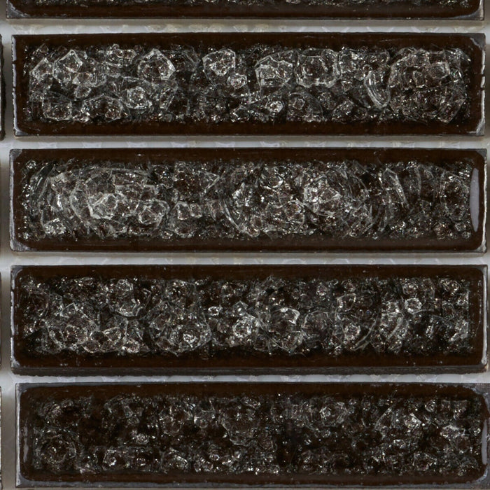 Sample - TDH182MO Crackle Glass Black Mosaic Tile