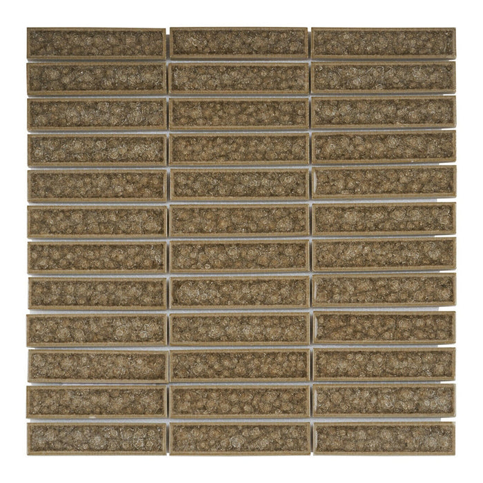 Sample - TDH183MO Crackle Glass Beige Mosaic Tile