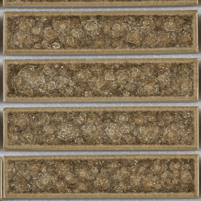 Sample - TDH183MO Crackle Glass Beige Mosaic Tile