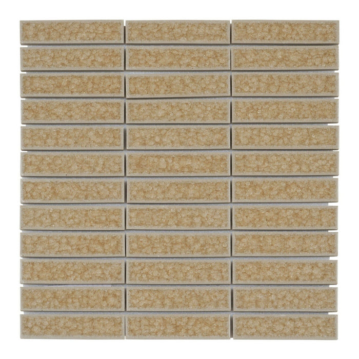 Sample - TDH184MO Crackle Glass Beige Mosaic Tile