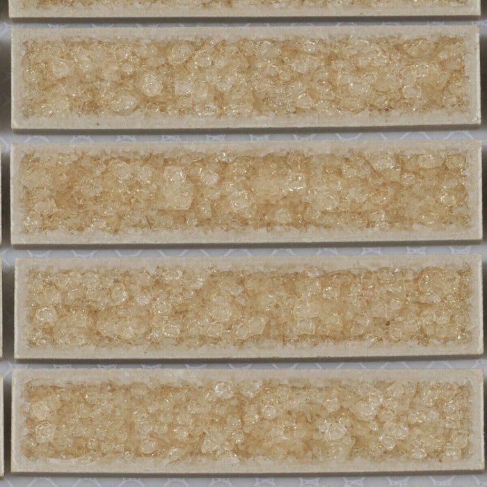 Sample - TDH184MO Crackle Glass Beige Mosaic Tile