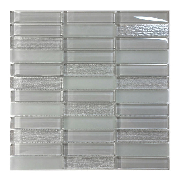 TDH231MO Metallic Glass Gray Mosaic Tile